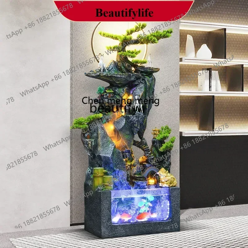 

Chinese rockery lucky feng shui wheel fish tank water feature entrance living room floor decoration flowing water ornament