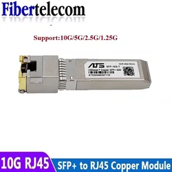 SFP 10G+Base-T GBIC Gigabit Port SFP RJ45 Module Code 2.5G Compatible for Mikrotik Various Switches Ethernet Module