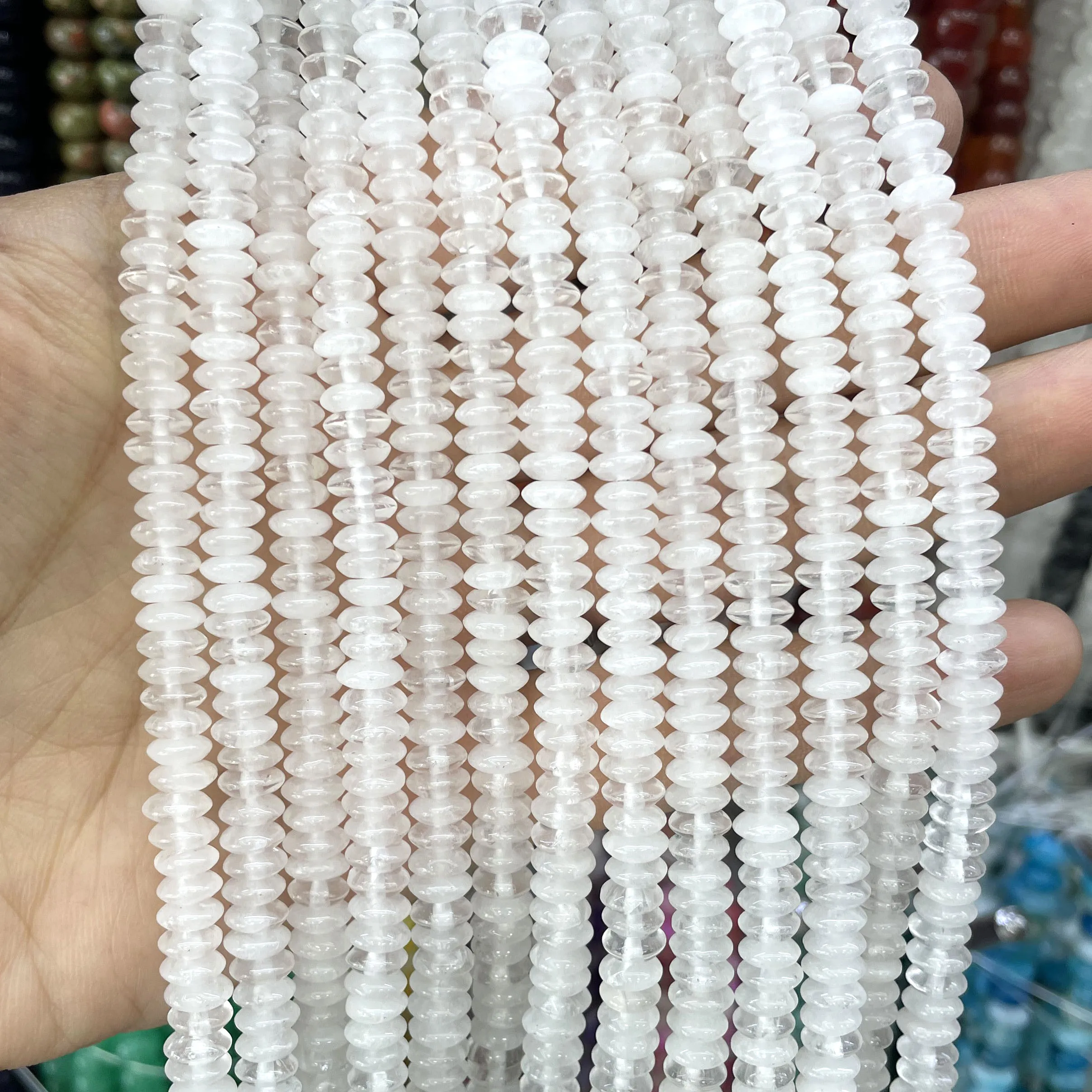 3X6MM Naturstein Rondelle Quarz Achat Türkis Runde Zwischenperlen für Schmuckherstellung DIY Armband Halskette Zubehör – Detail 4