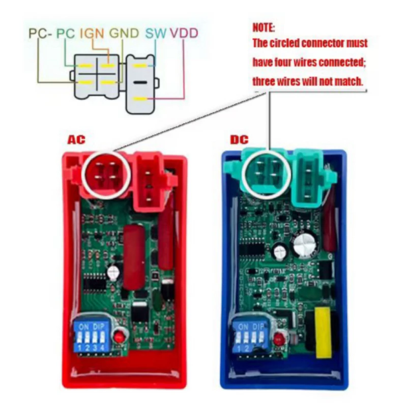 Motorcycle RACING AC CDI With DIP Switch For AKT125 RX125 Cdi FT125 FT150 CG125 Cdi Racing SBR150 4000-12000RPM AC 6PIN CDI UNIT