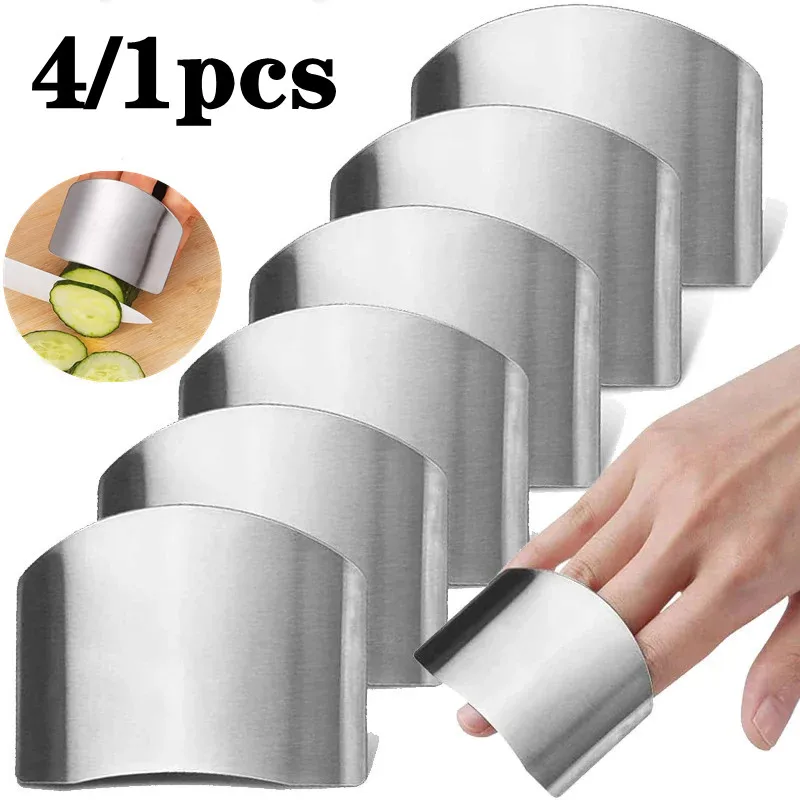 4-1pcs Kitchen Tool Accessories Stainless Steel Finger Guard Safety Cut Vegetables Hand Guard Kitchen Tool Finger Protector Tool