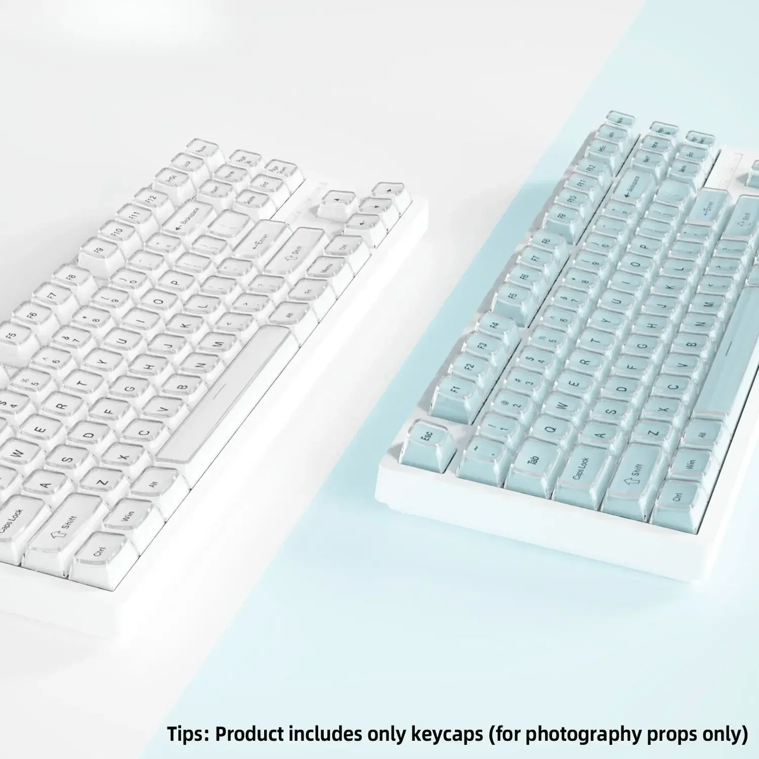 Kristallklare Weiße Tastenkappen 60% Hangul Koreanisch Englisch Russisch Rosa Blaue Tastenkappen für 61 64 68 75 87 98 Mechanische Tastaturen – Detail 14