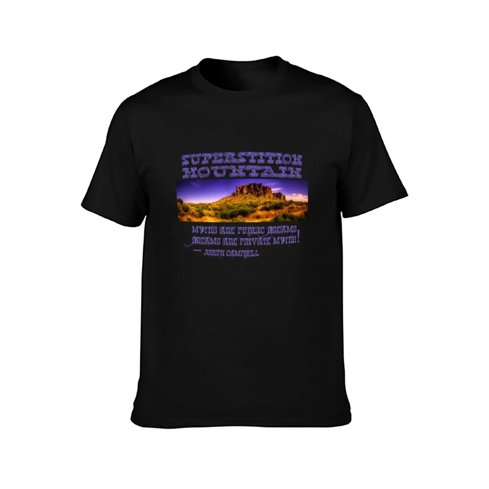 Superstition Mountain T-Shirt, Summer Casual Cotton Tee, Oversized Streetwear Tops, Vintage Graphic Print, Unisex Men Women