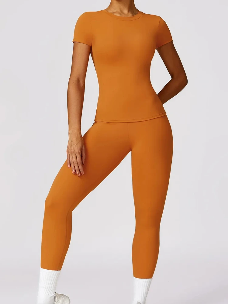 2 Pieces Yoga Set Women Tracksuits Workout Sportswear Gym Clothing Fitness Long Sleeve Crop Top High Waist Leggings Sports Suits