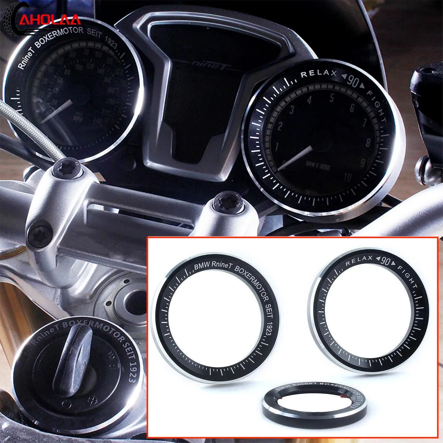 Motorcycle Speedometer Techometer Ignition Lock Key Ring Cover Decoration For BMW R Nine T R9T R1200R 1200 2014 2015 2016