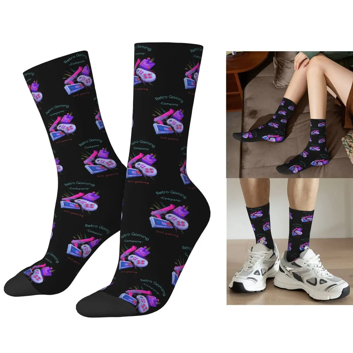 

Ретро игровые носки Still Gaming, супер мягкие чулки в стиле Харадзюку, всесезонные длинные носки, аксессуары для унисекс, рождественские подарки