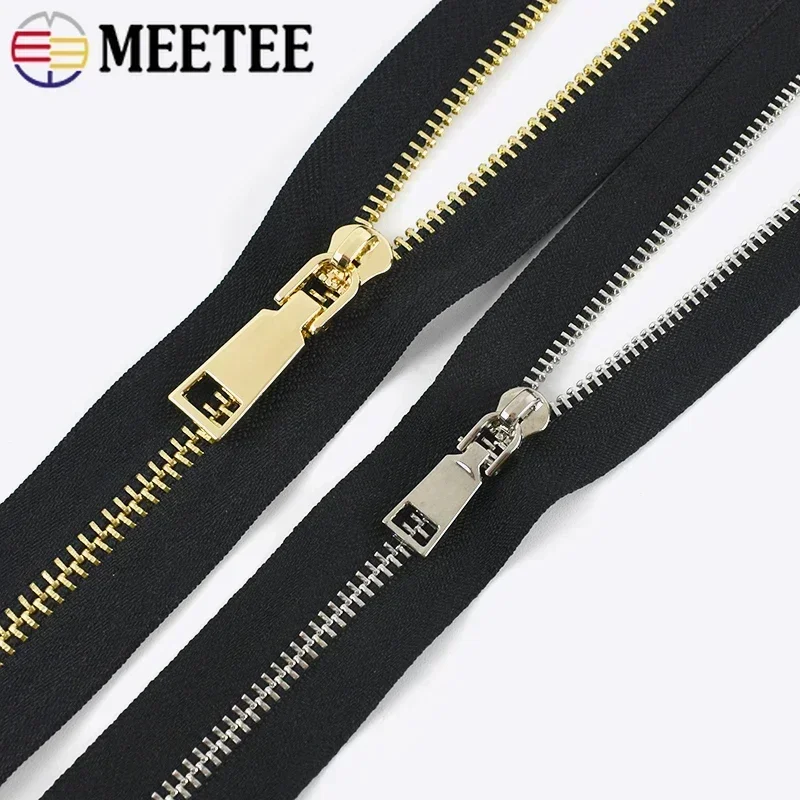 5/10/20Pcs Meetee 3# 5# Metal Zipper Sliders Zip Puller for Sewing Bags Suitcase Clothing Coat Zippers Head Repair Kit Accessory