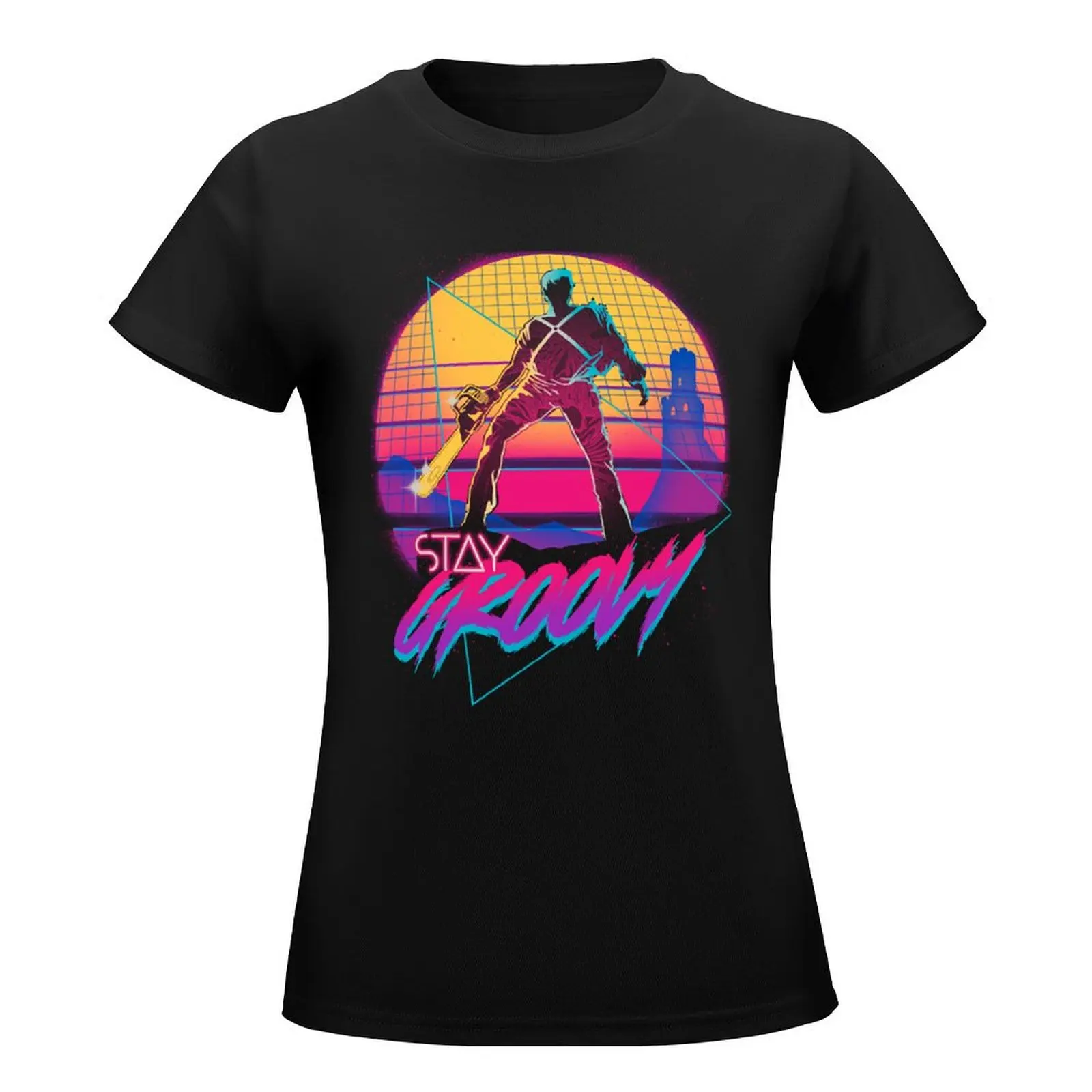 Stay Groovy T-Shirt plus size tops anime clothes t-shirts for Women cotton