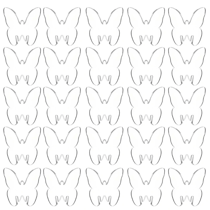 20 Pack Elegant Butterfly Glass Identifiers Drink Charm Acrylic Texture Cup Label Suitable for Parties and Celebration