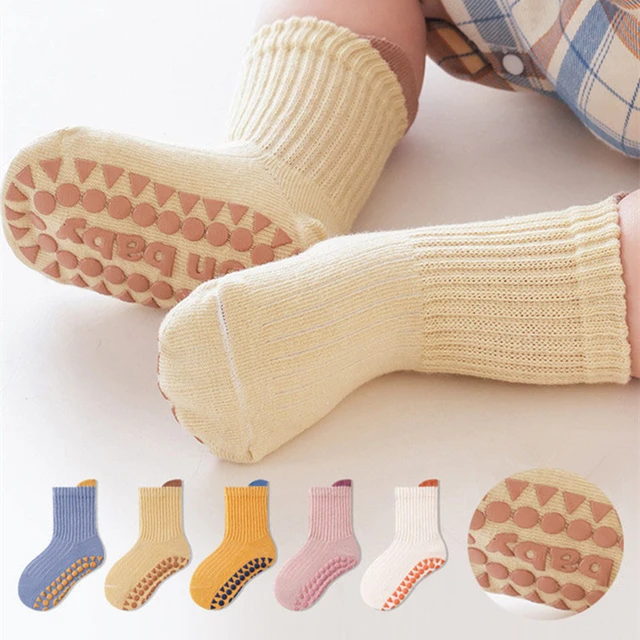 Cotton Baby Anti-slip Socks For Boys Girls With Rubber Grips