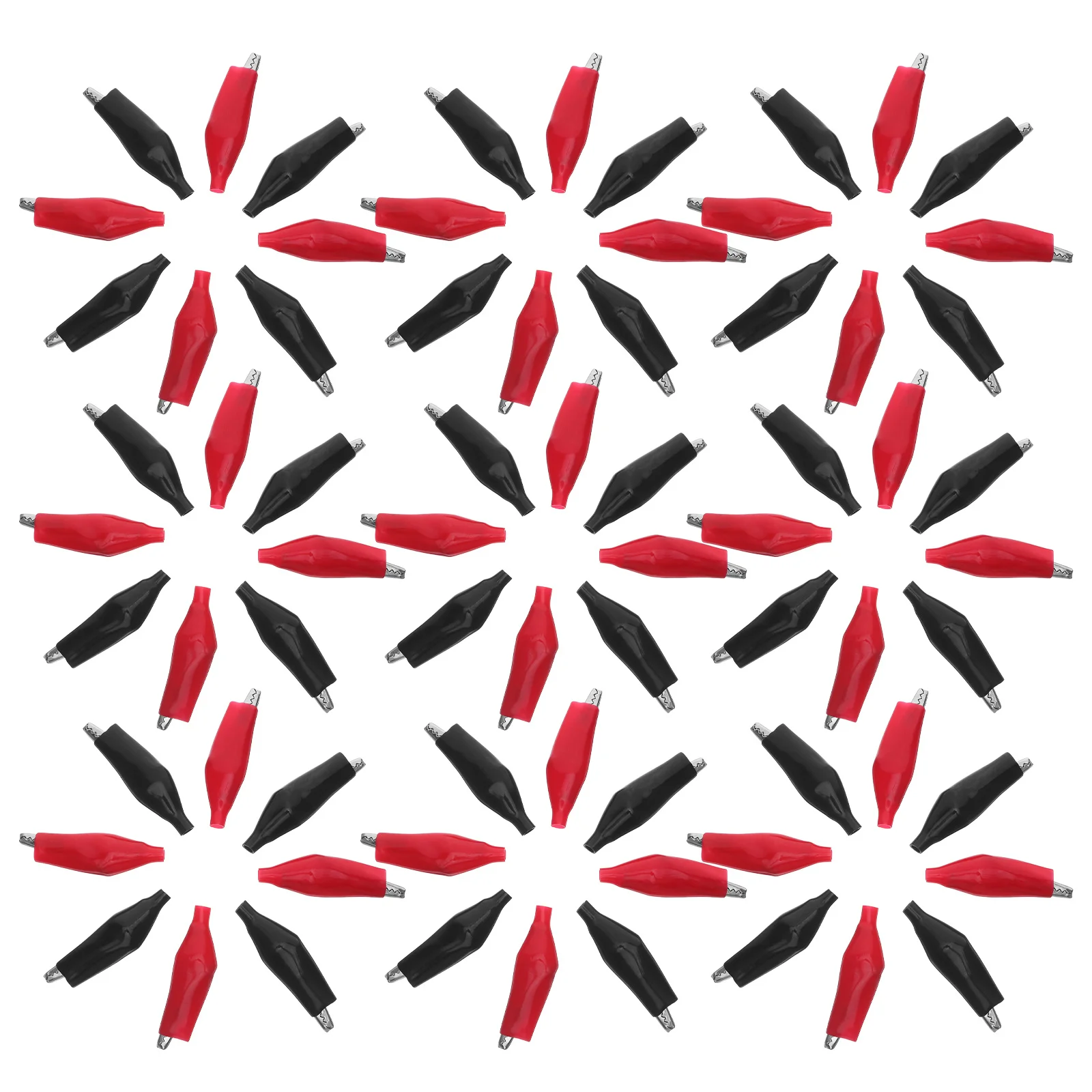 

48Pcs Insulated Alligator Clips Red Black Test Leads Protective Boots Heavy Duty Electrical Jumper Clamps for Testing DIY