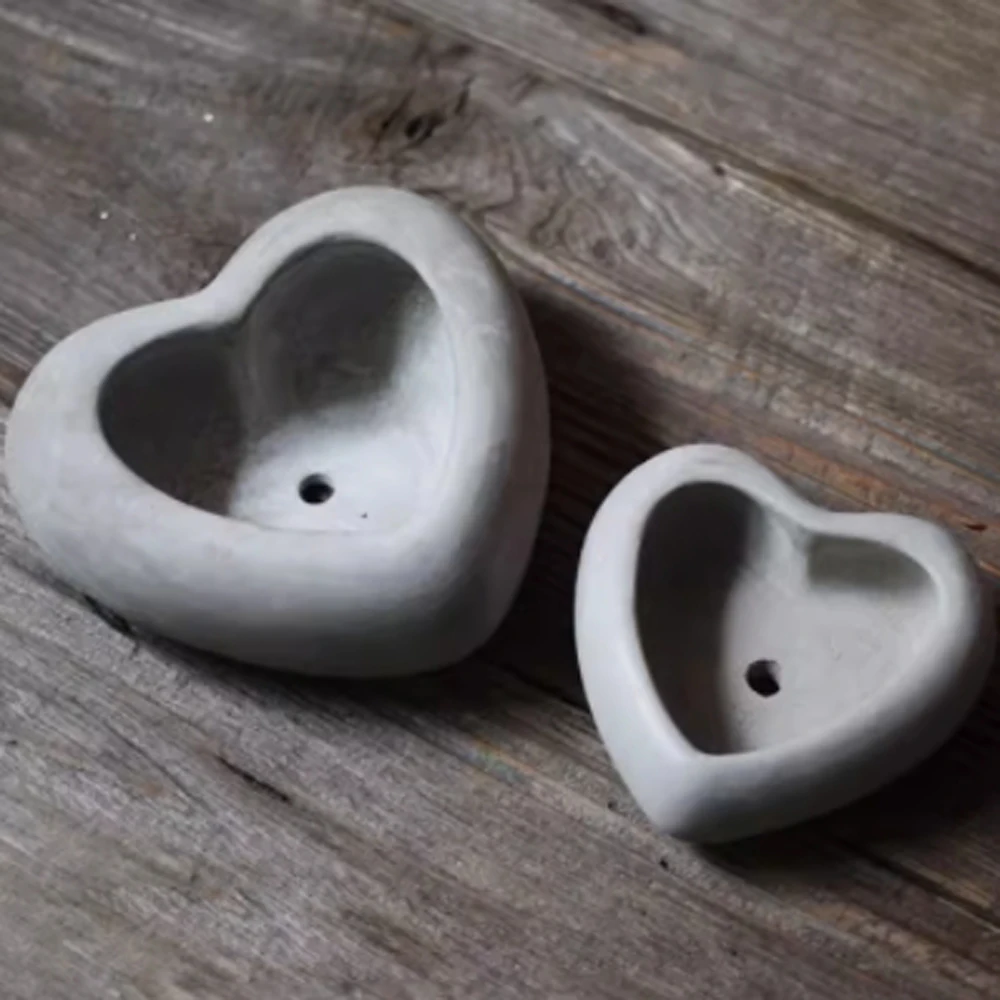 

Silicone Mold Heart shaped Flowerpot Simple Gardening Decoration Succulent Plant Pot Concrete Silicone Mold DIY Cement Mold