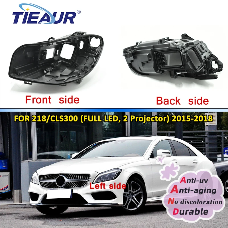 TIEAUR Headlight Rear Shell Headlight Base Plastic Black Lampshade Lens Light Rear Cover For Mercedes Benz 218/CLS-LED Assembly