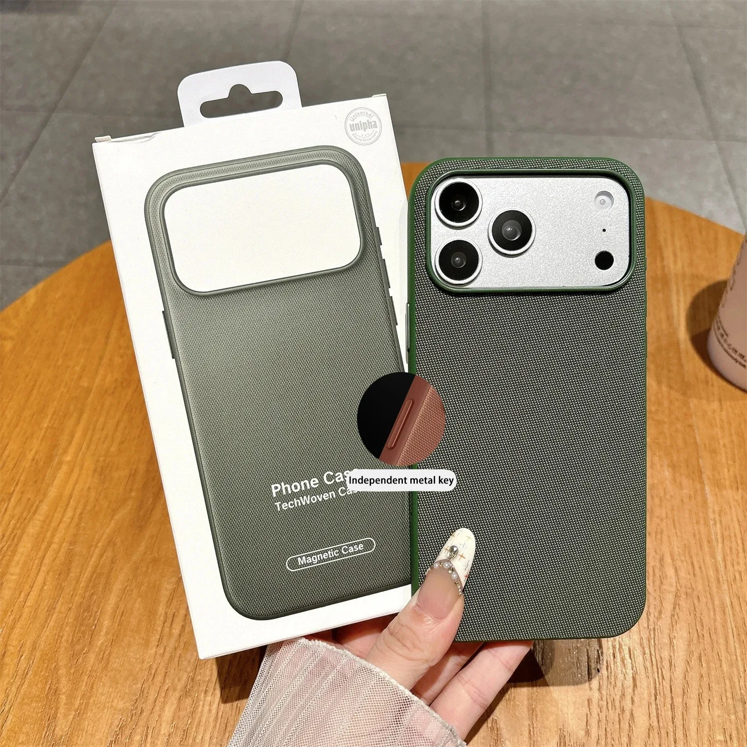 Für MagSafe Tech Woven Kabellose Ladehülle für iPhone 17 Air 16 15 14 Plus 13 12 18 Pro Max – TechWoven Mattierte Rückseite