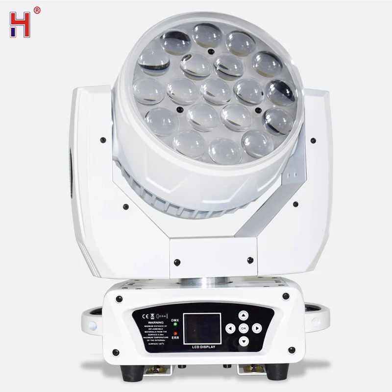 HongYi Beam светодиодный светильник с подвижной головкой 19x15 Вт RGBW Lyer Wash Stage Light Zoom Effext DJ Lighting DMX Control для вечеринки, дискотеки, свадьбы