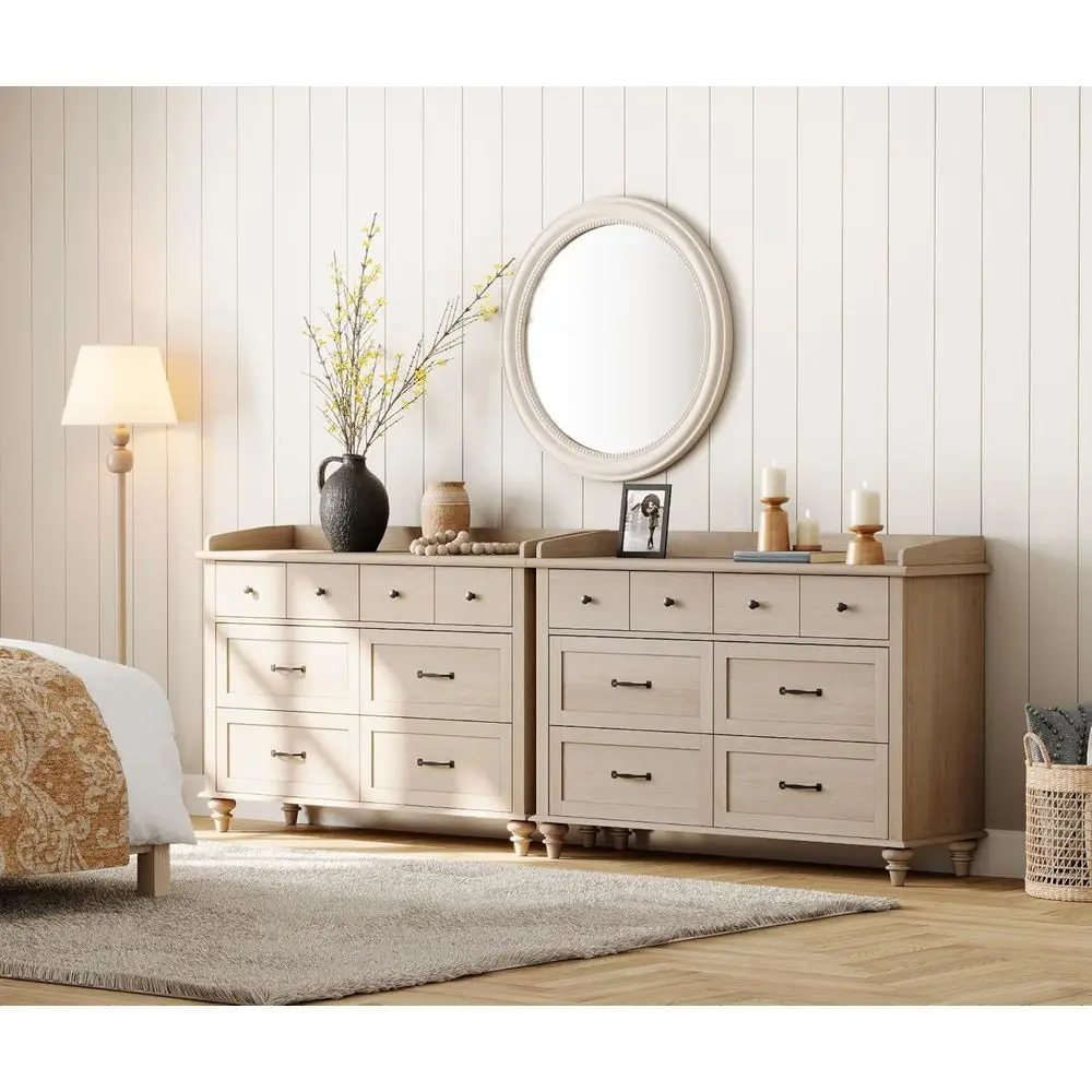 

Set o 2 Kids Drer with 12 Ders, 2-in-1 Baby Drer or Bedroom & Kids Room, Rustic Chests & Drers Wooden Closet Organizer or Childr