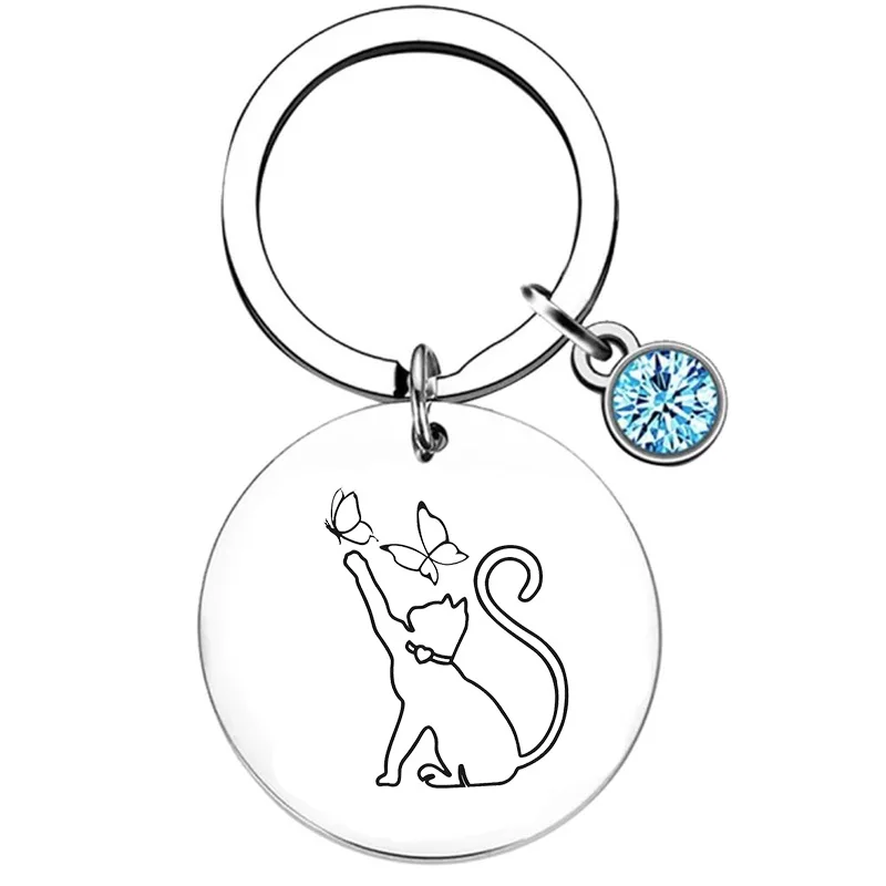 Cute Cat Lover gift Keychain Cat Friends Gift Key Chain Pendant Jewelry image 5