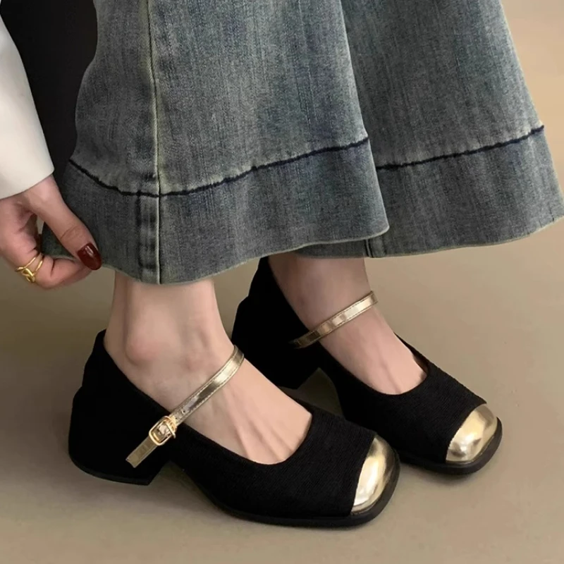 

Женские туфли Мэри Джейн на высоком каблуке, элегантные модные туфли на массивной подошве, новинка 2026 года, роскошные весенние туфли-лодочки, вечерние сандалии, туфли для платья, женская обувь