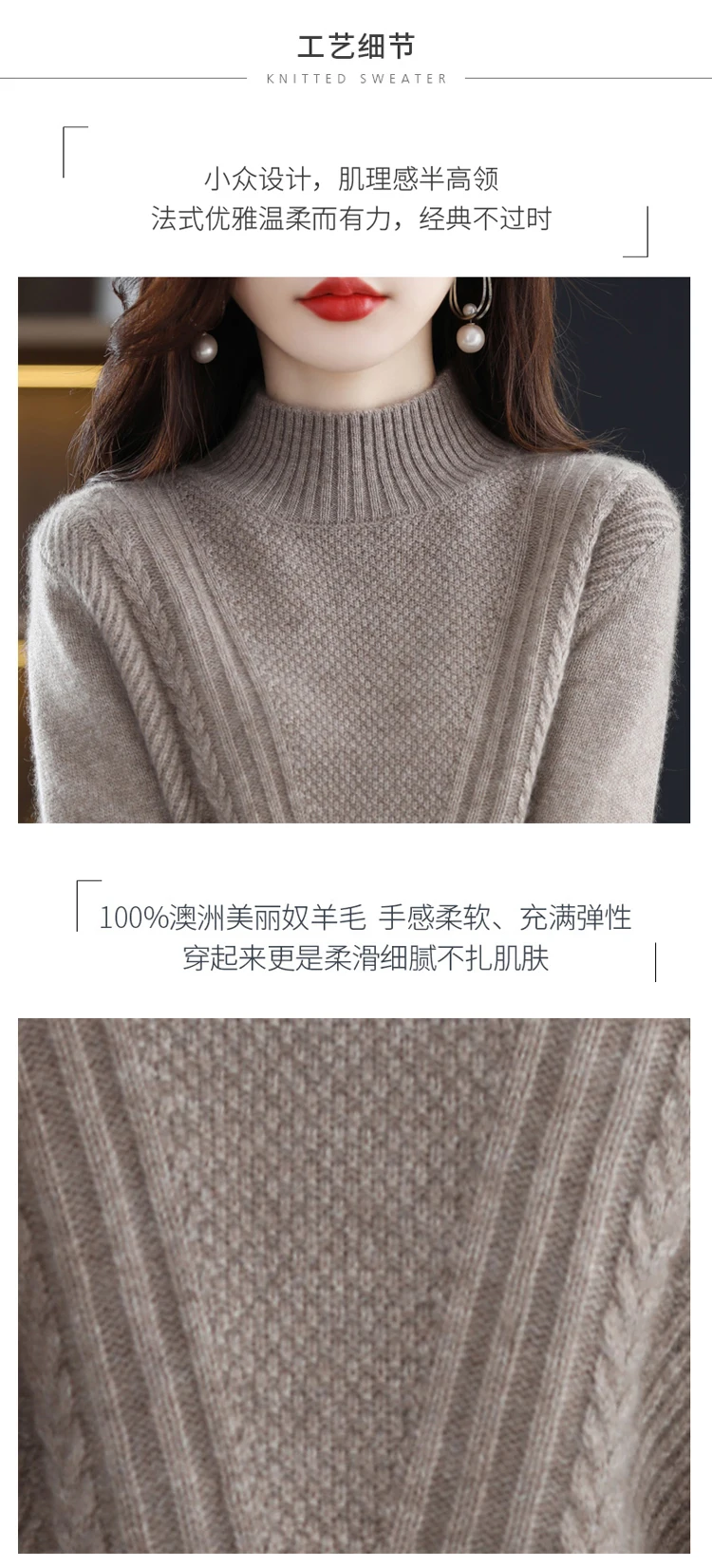 Woman New Cashmere Sweater High Neck Pullover 100% Pure Wool Casual Knit Tops Autumn Winter Plus Size Korean Female Jacket Warm