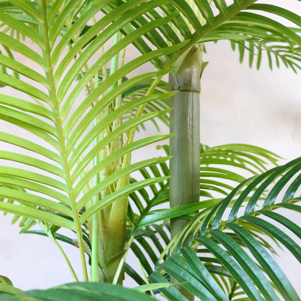 شجرة النخيل الاصطناعية 6ft نبات النخيل الاستوائي أرضية صناعية مع أوراق خضراء شجرة النخيل لغرفة المعيشة الداخلية والخارجية ومكتب الفناء