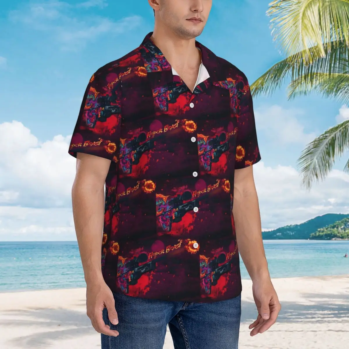 

Hyper Beast Cover Photo Hawaiian Shirts Fashion Men Short Sleeve Shirt for Summer Beach Men's Button Tops