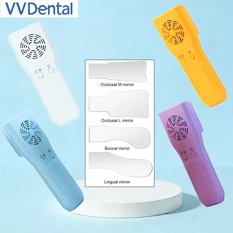 

Professional Dental Anti-Fog Reflector Kit LED Light & Fan Auto Defogging Intraoral Mirrors for Orthodontic Photography Dental