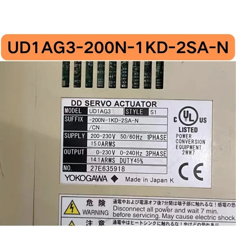 Second hand UD1AG3-200N-1KD-2SA-N servo driver tested OK and its function is intact