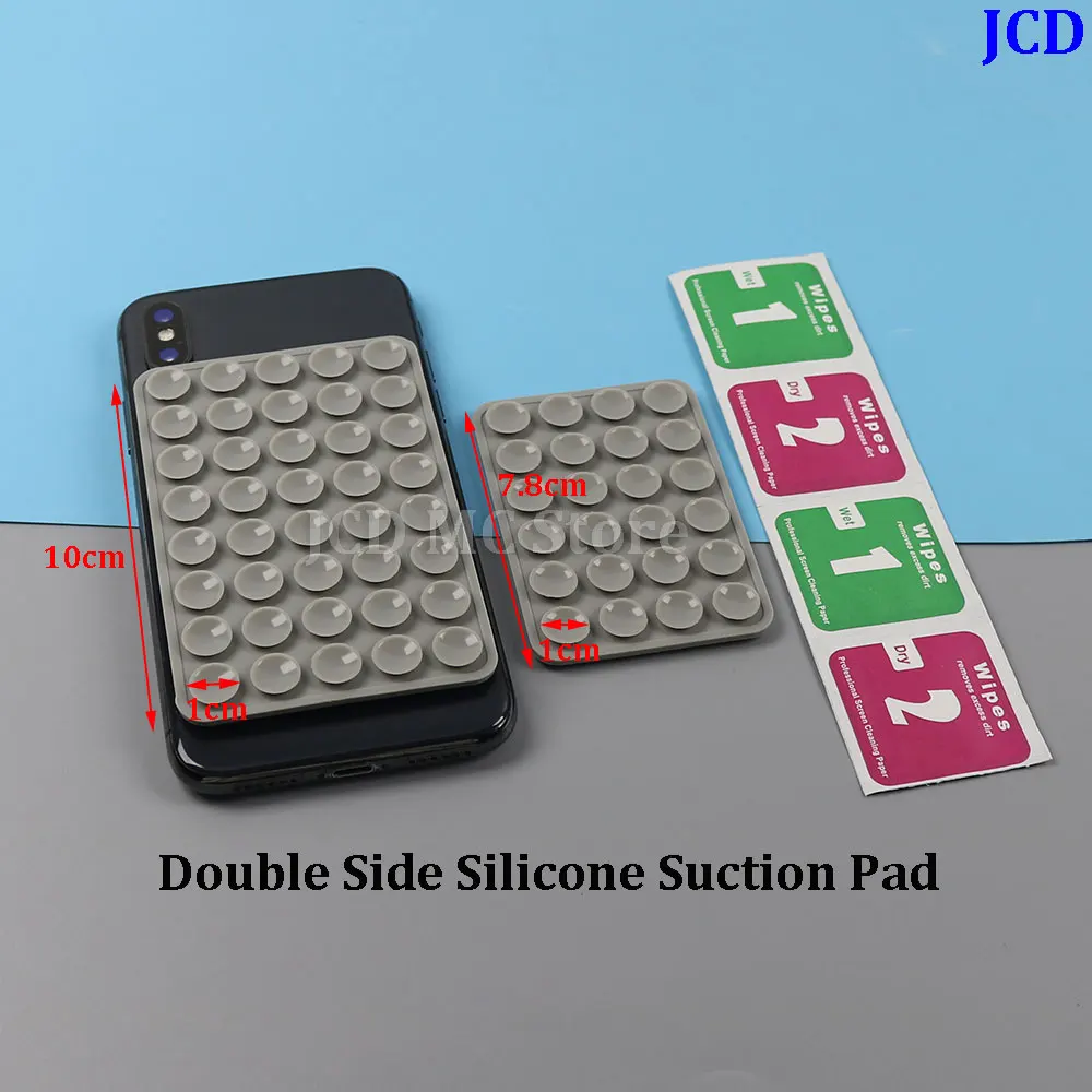 

Double-sided strong suction cup silicone anti-slip for mobile phones universal mobile phone support silicones With cleaning pads