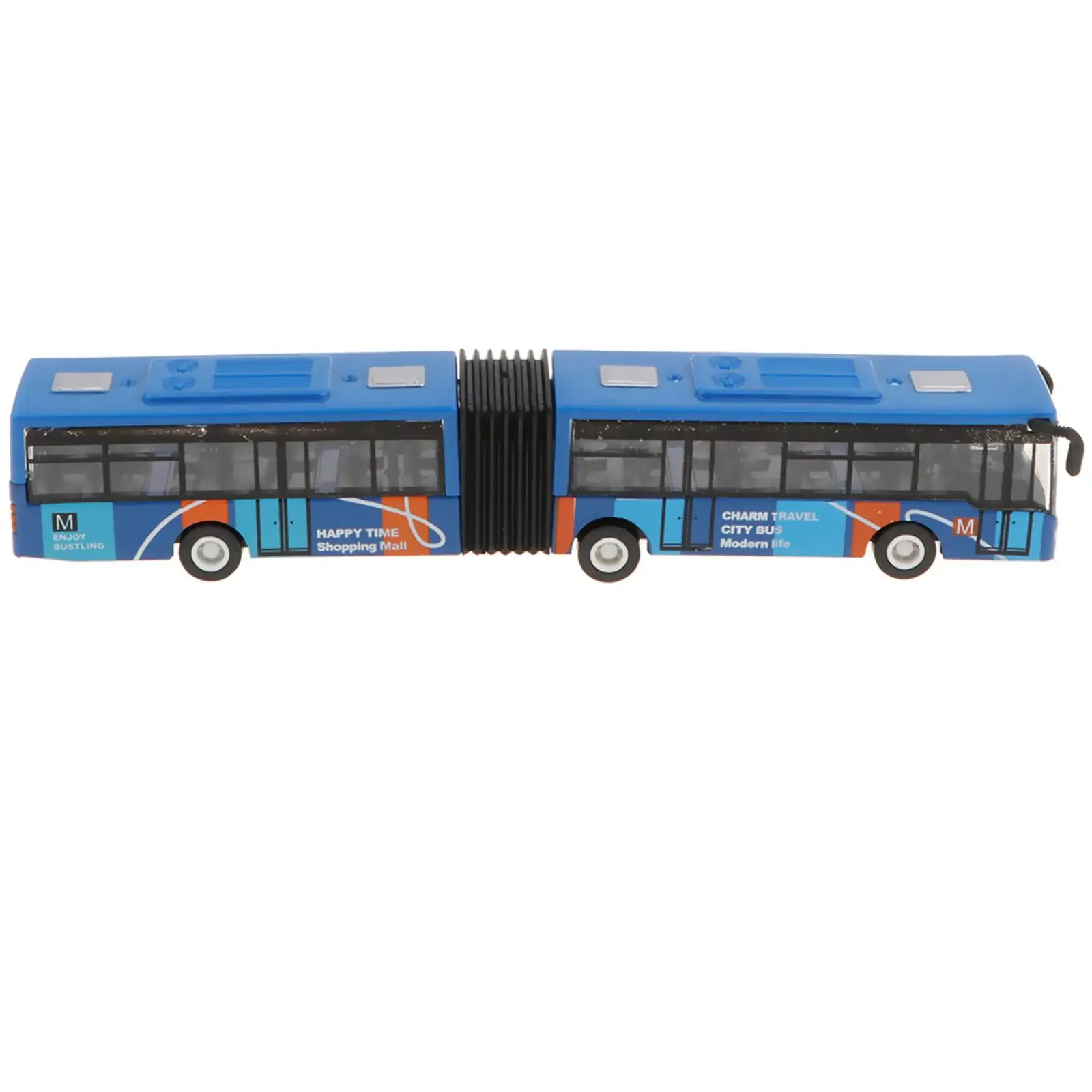 Collection d'artisanat d'art en alliage, modèle de bus long, jouet à dos côtelé, 18cm, 1:64