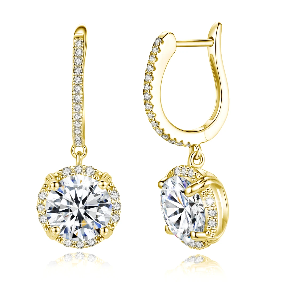 

Szjinao Non Tarnish 14k Gold Filled Earrings Moissanite Diamond With GRA Certificate Luxury Jewellery Woman Christmas Gifts New