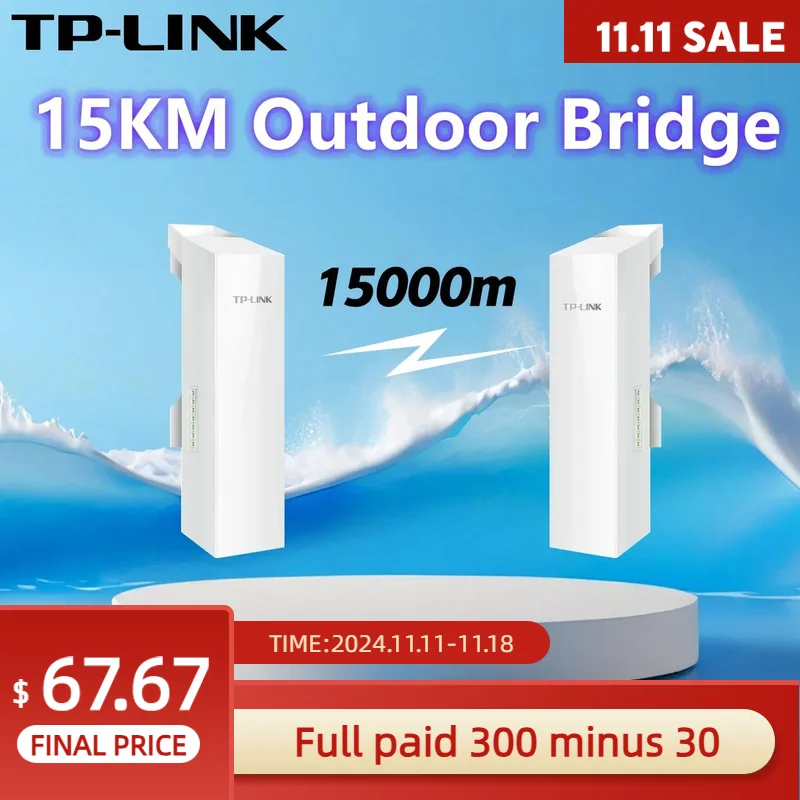 TP-LINK Gigabit Wireless Bridge 15KM 1pcs 11AC 867Mbps 5GHz Wireless Access Point Passive PoE  Repeater