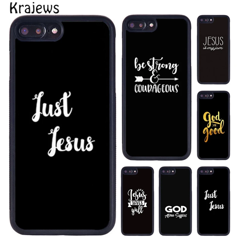 Krajews Jesus Christian God Bible Quotes Phone Case For iPhone 16 15 14 XR XS 11 12 mini 13 Pro MAX Plus cover coque