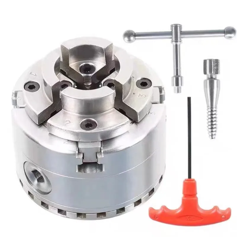 Suitable for 4-inch 4-jaw self centering woodworking lathe chuck kit 1 '-8TPI installation thread M33x3.5 M40 * 2