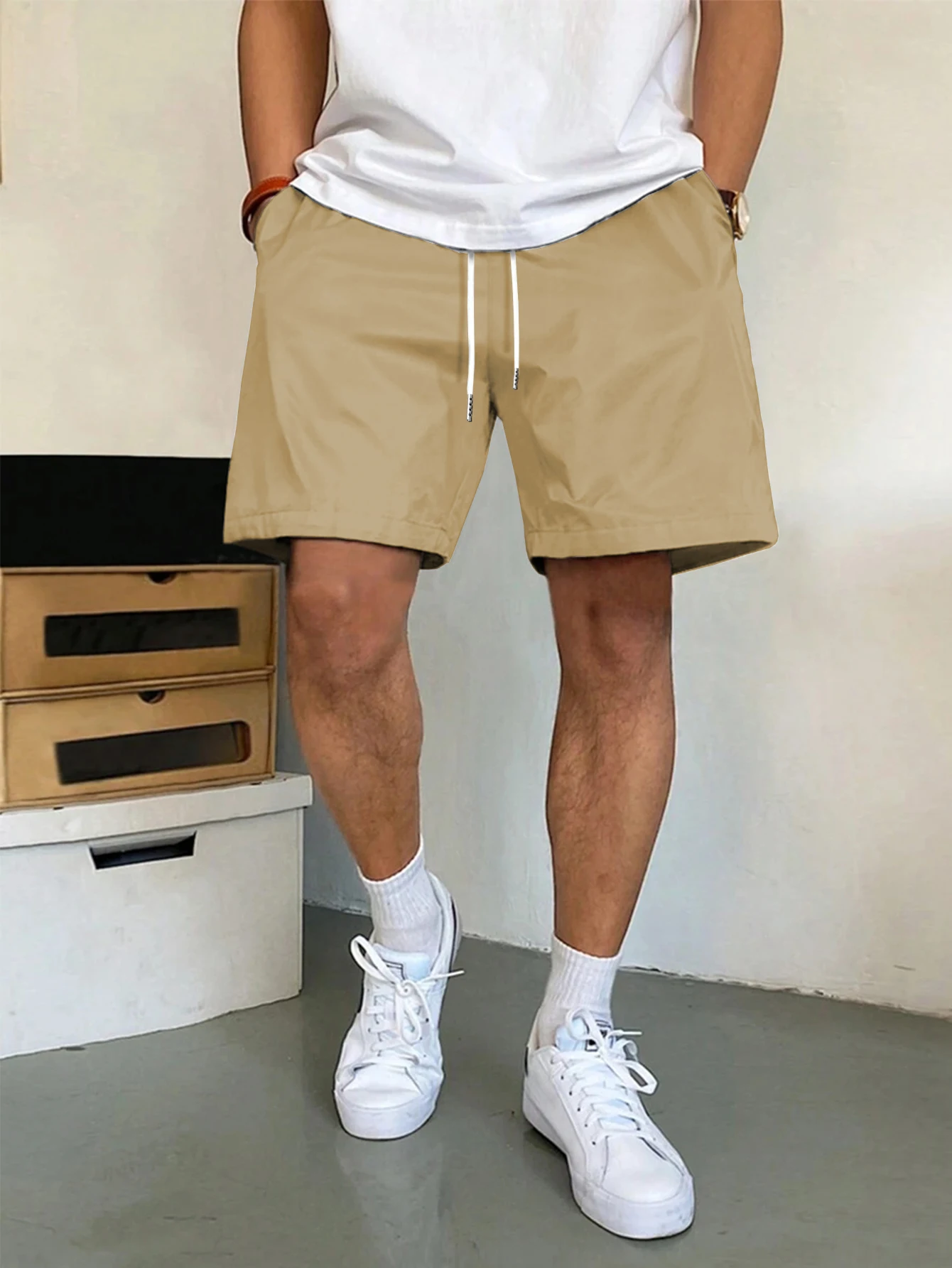 

Men's Solid Color Shorts Regular Fit Casual Comfy Shorts for Summer Men's Bottoms for Daily Wear