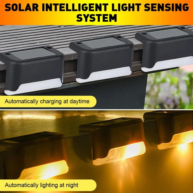 LightsOutdoors 16PiecesSolarLampForGardenDecoration WarmWhiteStairLight Waterproof