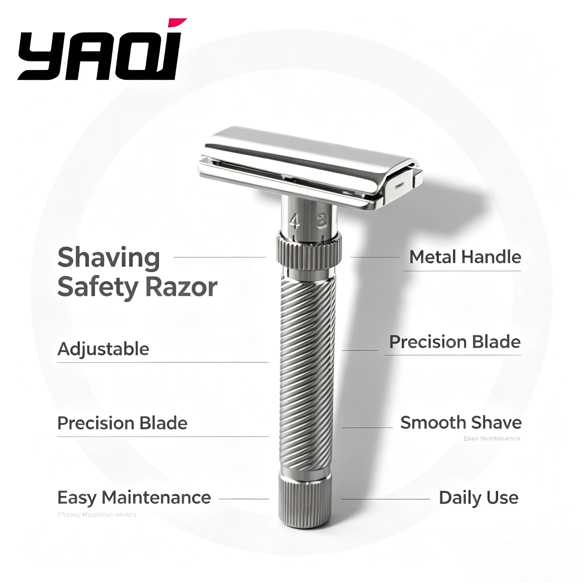 2026 Yaqi Ultima Slope Stainless Steel Adjustable Mens Safety Razor Slant Head for Smooth Shaving