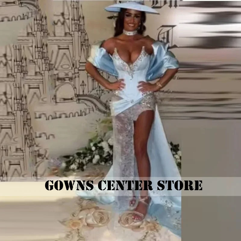 Modern Customized Cocktail Dress Floor Length Gown Sleeveless Party Gown Beading Strapless Prom Wedding dress