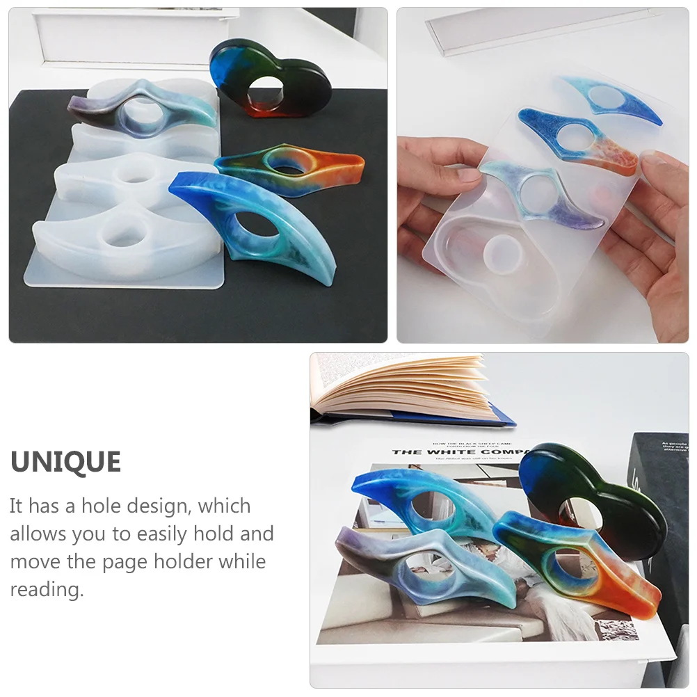 

1Pcs DIY Crystal Epoxy Book Page Holder Mold Thumb Bookmark Silicone Mould Reading Accessory Creative Literary Present