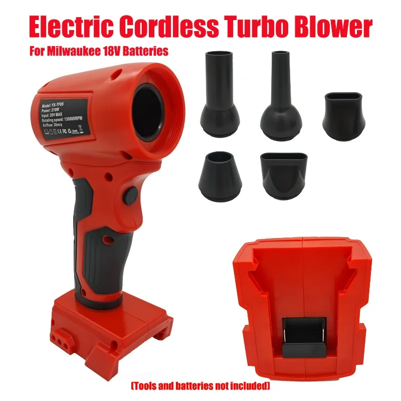 

For Milwaukee 18V Batteries Electric Cordless Turbo Blower Violent Blower Handheld Jet Fan Snow Leaf Dust Patio Cleaning Tools