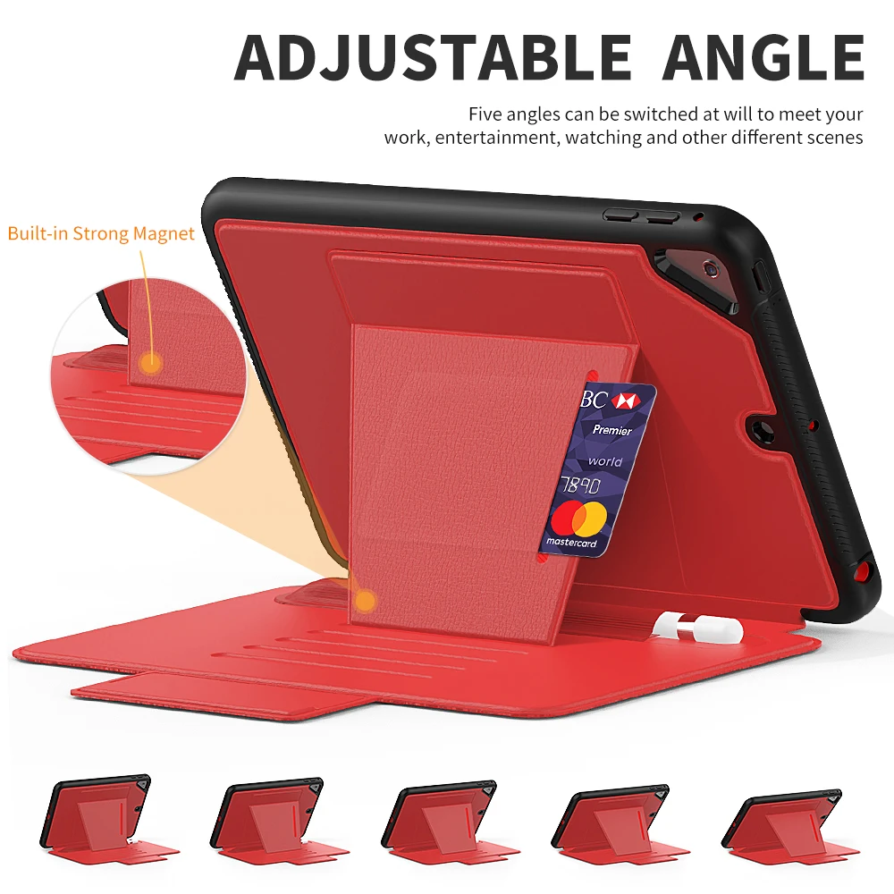 Funda inteligente con tapa para iPad, cubierta protectora de 3 capas con soporte ajustable, para Mini 4, 5, 7,9 pulgadas, A1538, A1550, A2124, A2125, A2126, A2133