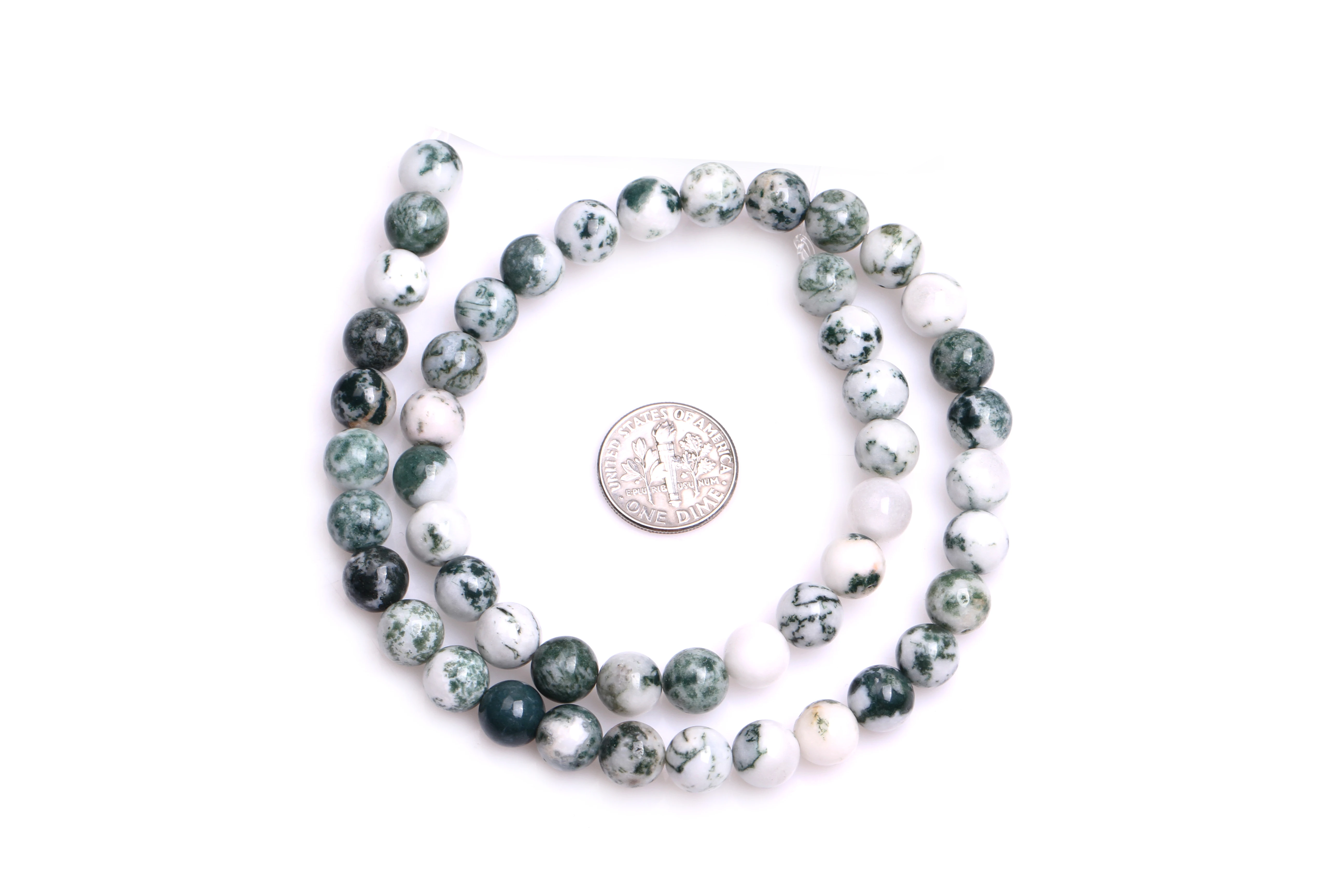 4mm 8mm Round Natural Green Moss Tree Agates Stone Gem Stone Semi Precious Beads DIY Loose Beads For Jewelry Making 15\