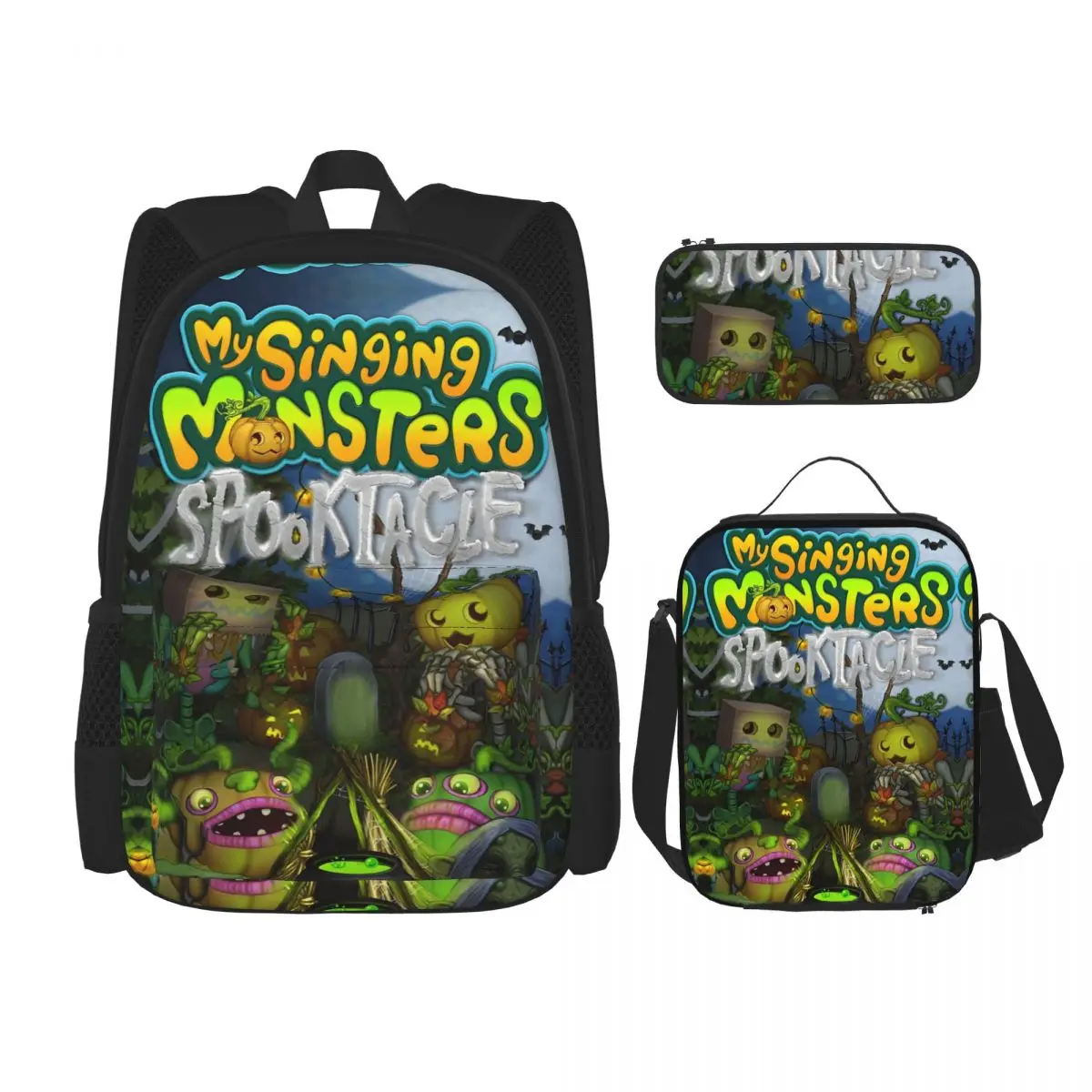 

Рюкзак My Singing Monsters 3pecs/set для студентов, сумка через плечо, сумка для обеда, пенал