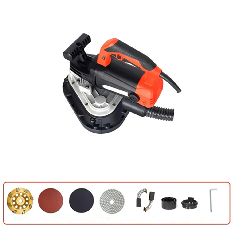GM03 Portable Three Head Hand Sander 220V 2450W Handheld Floor Grinder Trimming Machine Concrete Wall Grinding Wheel Machine
