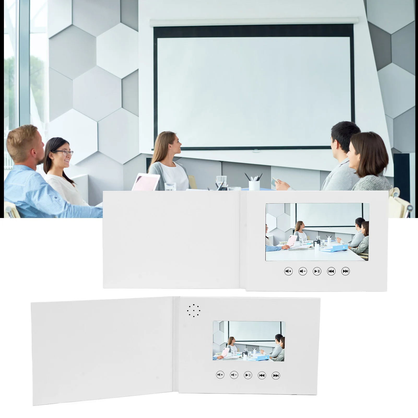 

Video Greeting Card Video Brochure Exquisite HD Video Playback 128M Memory Video Greeting Card for Wedding Decorations