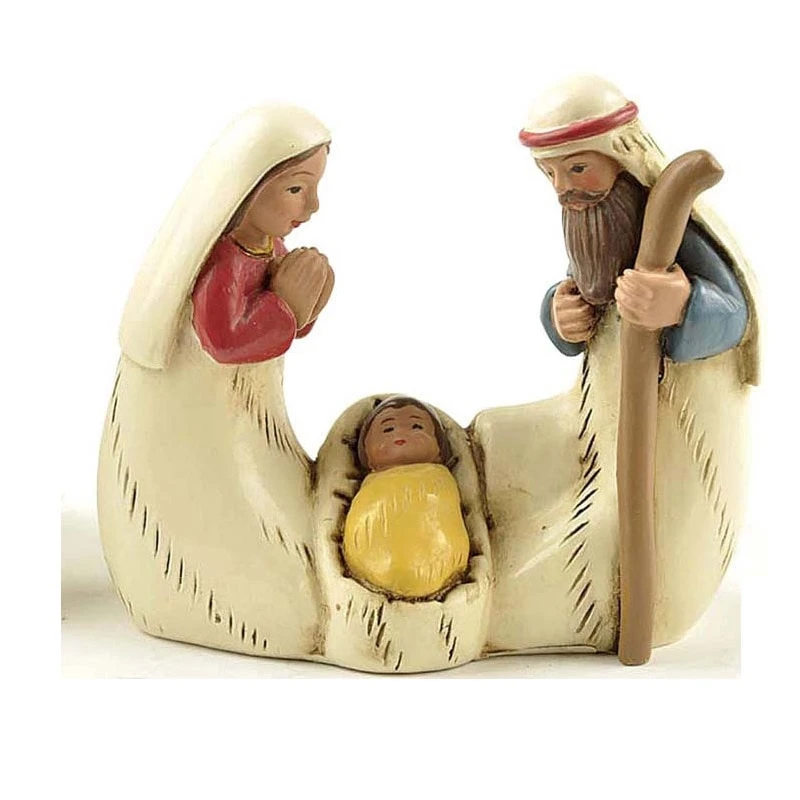 1pc estatuetas de natal católico jesus nascimento artesanato resina decoração cristo ornamentos amigos presentes decoração para casa