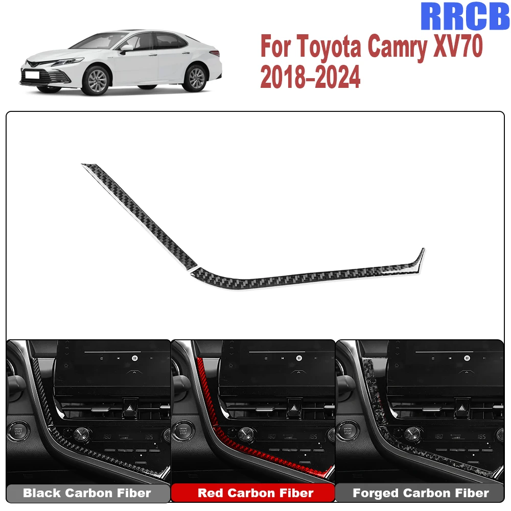 For Toyota Camry XV70 2018 2019 2020 2021 2022-2024 Real Carbon Fiber Center Console Side Trim