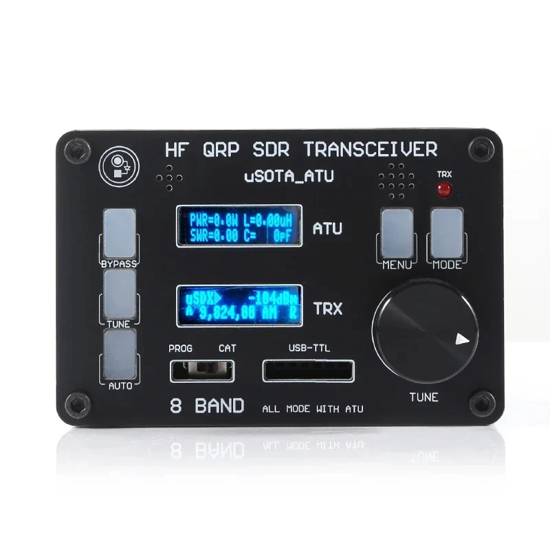 USOTA- USDX SDR 8 Band HF Ham Radio QRP CW Transceiver ATU-Antenna Tuner Dual Screen Display