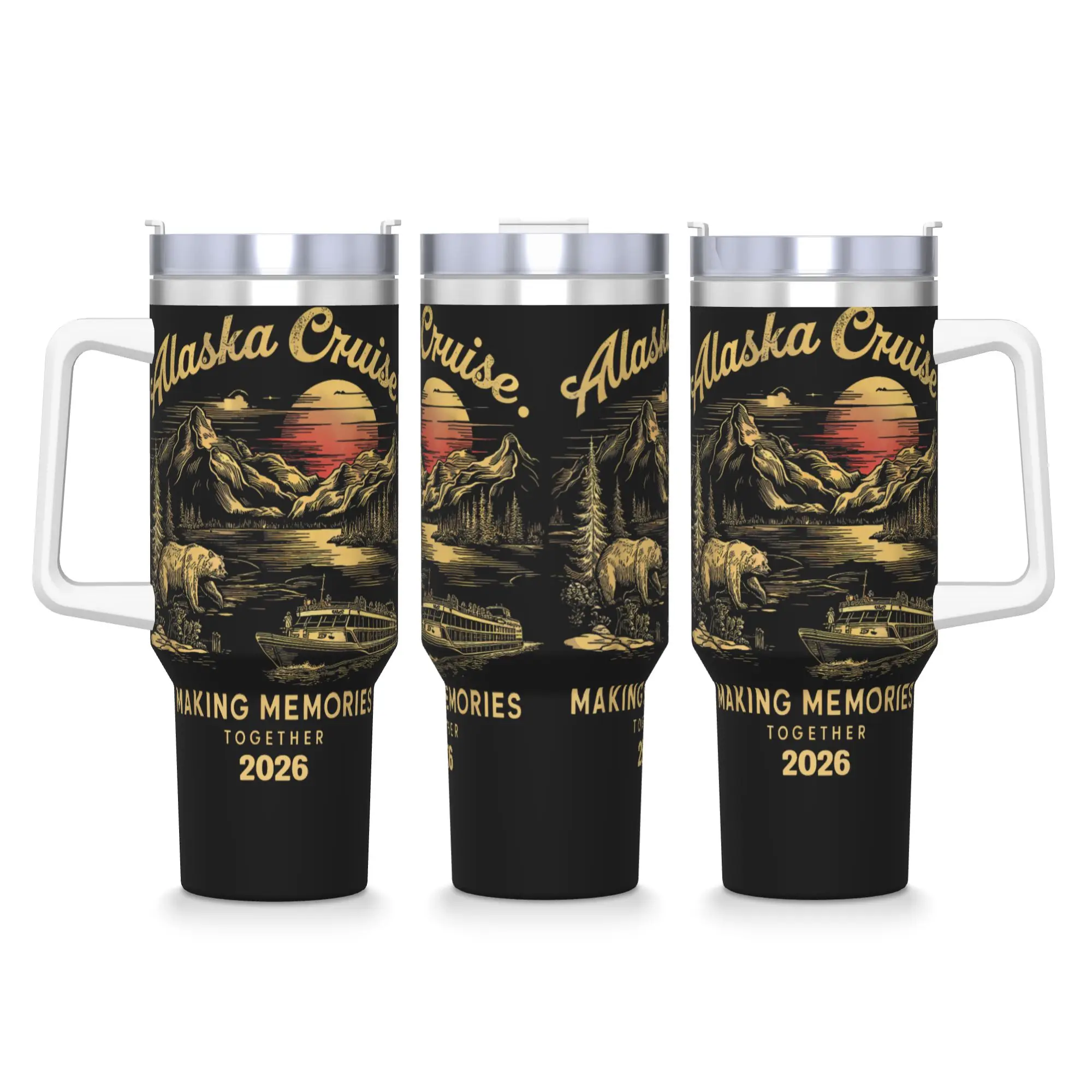 Matching Family Friends and Group Alaskan Alaska Cruise 2026 Tumbler Cold Water Bottle Stainless Steel Thermal Cups Mugs Cup