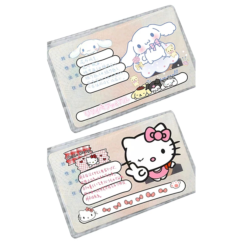 Tarjetero de protección de identificación transparente antimagnético, cobertura completa, Anime Kawaii, colorido, lindo, Hellokittys, My Melody