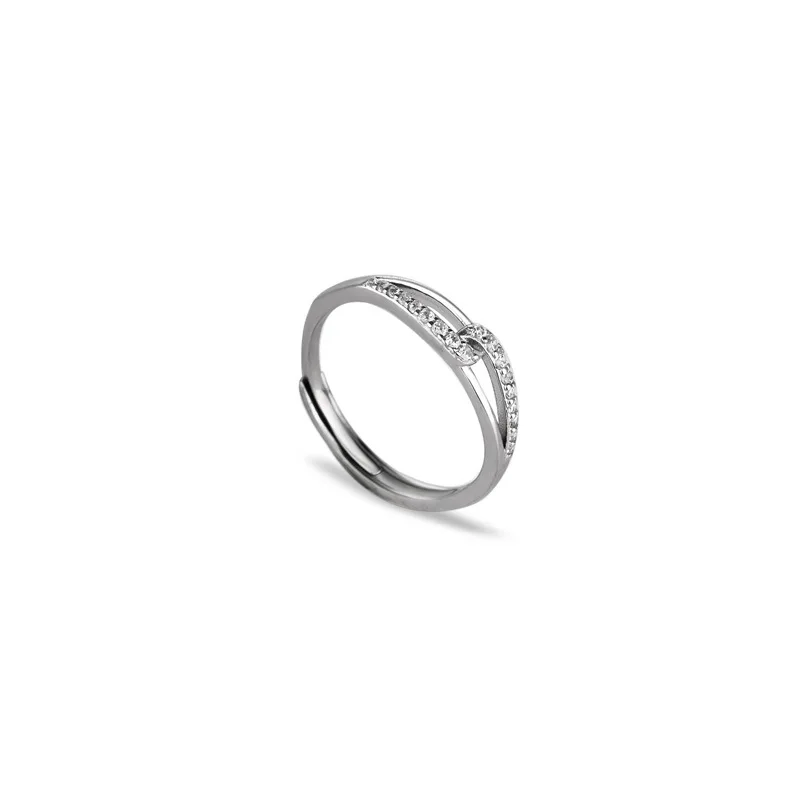 

RYJU 925 Sterling Silver Knot Adjustable Ring For Women Stackable Zircon Ring Korean Fashion Fine Jewelry Minimalist Gift